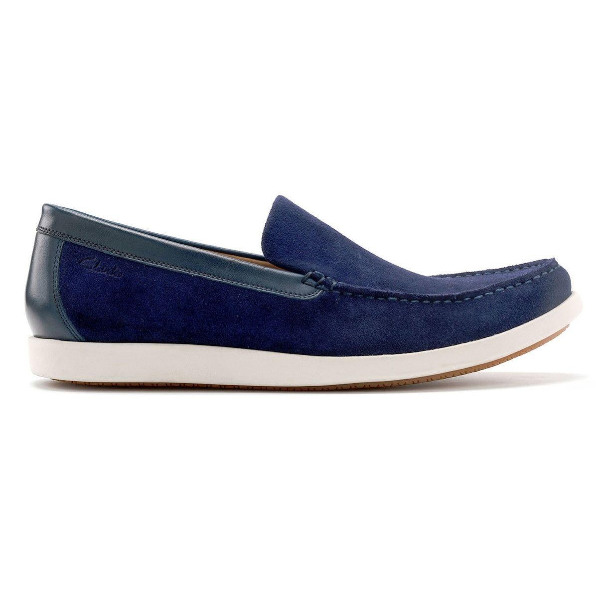 Men\'s Clarks Ferius Creek Moc Toe Loafer Buy Clarks Mens Ferius Creek Dark Blue Combi (26159627) UK-6  main image 4