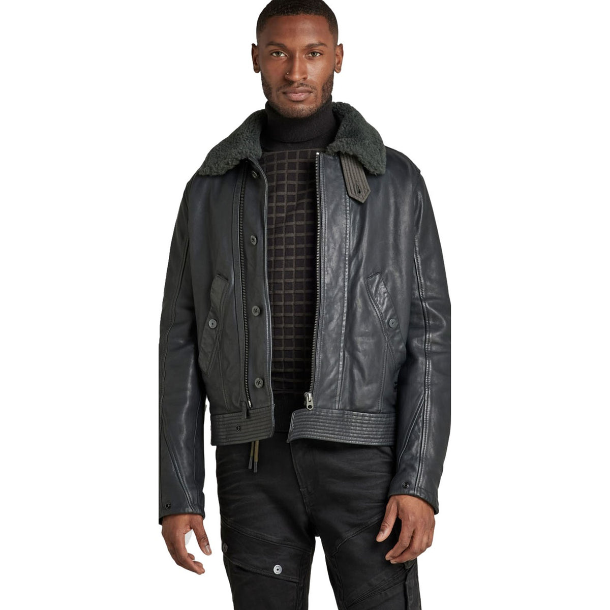 G-Star Raw Mens Leather Jacket – Dress Code