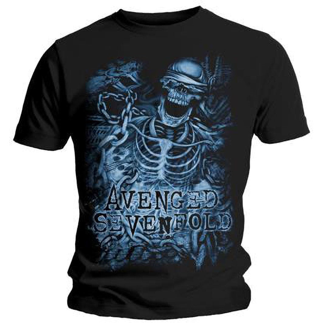 T-Shirt Uomo Bravado Avenged Sevenfold – Modello "Chained" Con Scheletro A Catena, Colore Nero, Taglia Media - 2
