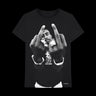 Tupac - Mens Black And White Middle Finger Jumbo Print T-Shirt