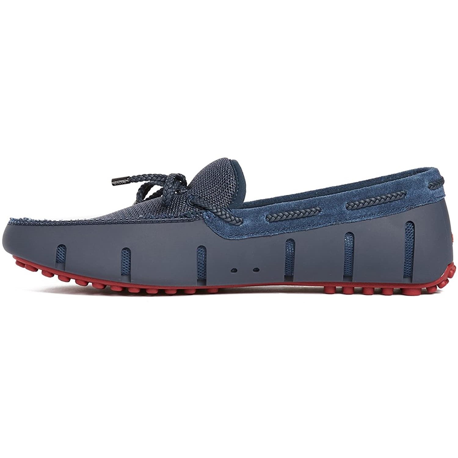 Swims Braided Lace Lux Loafer Driver Mens 9.5 Navy Alloy Blue White Slip On Braided Lace Loafer for Mens | SWIMS | SWIMS main image 4