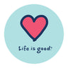 Life Is Good - Heart Vintage 4"" Circle Graphic Stickers