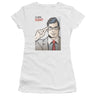 Superman - Clark Kent Cover Juniors T-Shirt In White