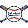Life Is Good - Small Die Cut Baseball And Bat Sticker