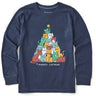 Life Is Good - Kids Merry Catmas Long Sleeve Crusher Tee