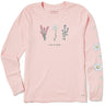 Life Is Good - Womens Detailed Wildflowers Long Sleeve Crusher Tee