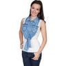 Scully - Womens Denim/Lace Tie Front Vest
