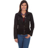 Scully - Womens Denim Jacket W/Georgette Ruffle