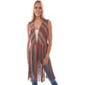 Scully - Womens Microfiber Serape Print Fringe Vest