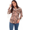 Scully - Womens Paisley Blouse W/Fringe