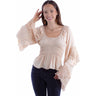 Scully - Womens Crochet Bell Sleeve Top