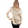Scully - Womens Solid Blouse With Piping/Fringe