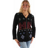 Scully - Womens Double Knit Hoodie W/Emb & Zip Front