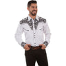 Scully - Mens Floral Tooled Embroidery Shirt