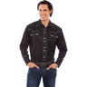 Scully - Mens Solid Shirt W/Candy Cane Piping