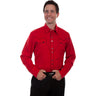 Scully - Mens Solid Shirt W/Candy Cane Piping