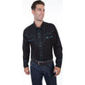 Scully - Mens Solid Shirt W/Candy Cane Piping