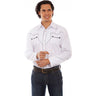 Scully - Mens Solid Shirt W/Candy Cane Piping