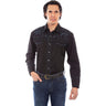Scully - Mens Rose Emb. Straight Yoke Shirt
