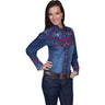 Scully - Womens Colorful Floral Tooled Emb. Shirt