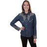 Scully - Womens Vine Emb. W/Candycane Piping Top