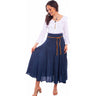 Scully - Womens Acid Wash Skirt W/Beaded Cord Belt
