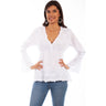 Scully - Womens Plunging Neck Line W/Bell Sleeves Top