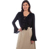 Scully - Womens Ruffle Lace Up Blouse