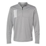Adidas - Mens A482 3-Stripes Double Knit Quarter-Zip Pullover