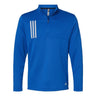 Adidas - Mens A482 3-Stripes Double Knit Quarter-Zip Pullover