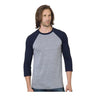 Bayside - Mens 9525 Triblend Three-Quarter Sleeve Raglan Tee