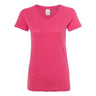 J. America - Womens 8136 Glitter V-Neck Short Sleeve T-Shirt