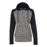 J. America - Womens 8618 Colorblocked Cosmic Fleece Hooded Sweatshirt
