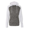 J. America - Womens 8618 Colorblocked Cosmic Fleece Hooded Sweatshirt