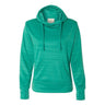 J. America - Womens 8662 Odyssey Striped Performance Fleece Lapover Hooded Sweatshirt