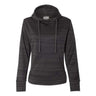 J. America - Womens 8662 Odyssey Striped Performance Fleece Lapover Hooded Sweatshirt