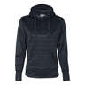 J. America - Womens 8662 Odyssey Striped Performance Fleece Lapover Hooded Sweatshirt