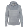 J. America - Womens 8662 Odyssey Striped Performance Fleece Lapover Hooded Sweatshirt