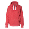J. America - Womens 8673 MÃ©lange Fleece Cowl Neck Sweatshirt