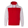 J. America - Mens 8676 MÃ©lange Fleece Colorblocked Hooded Sweatshirt