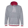 J. America - Mens 8701 Peppered Fleece Lapover Hooded Sweatshirt