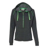 J. America - Womens 8876 Half-Zip Triblend Hooded Pullover Sweatshirt