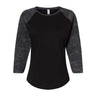 Lat - Womens 3530 Baseball Fine Jersey Three-Quarter Sleeve Tee