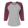 Lat - Womens 3530 Baseball Fine Jersey Three-Quarter Sleeve Tee