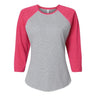Lat - Womens 3530 Baseball Fine Jersey Three-Quarter Sleeve Tee