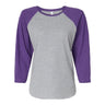 Lat - Womens 3530 Baseball Fine Jersey Three-Quarter Sleeve Tee