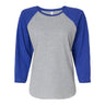 Lat - Womens 3530 Baseball Fine Jersey Three-Quarter Sleeve Tee