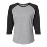 Lat - Womens 3530 Baseball Fine Jersey Three-Quarter Sleeve Tee