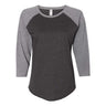 Lat - Womens 3530 Baseball Fine Jersey Three-Quarter Sleeve Tee