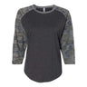 Lat - Womens 3530 Baseball Fine Jersey Three-Quarter Sleeve Tee